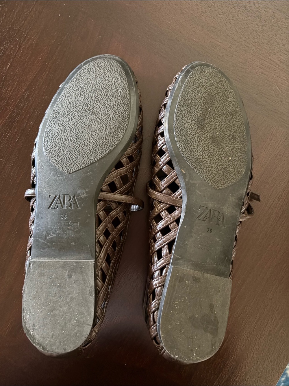 Zara Black Lattice Mary Jane Flats - Picture 2 of 3
